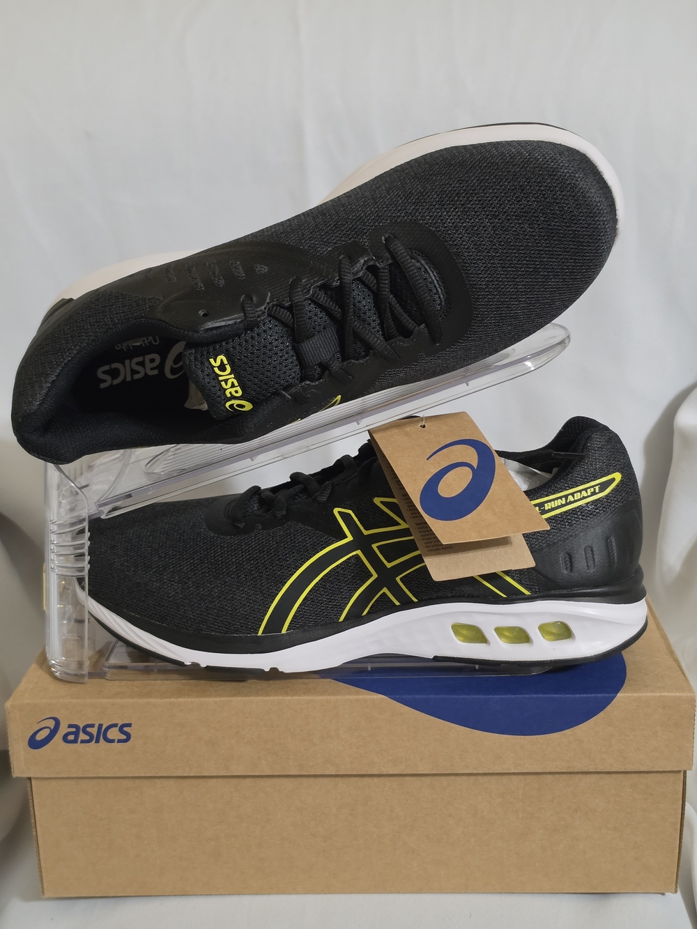 ASICS Gel-Run Adapt Black/Bright Yellow US Men Size 10 (NWT)